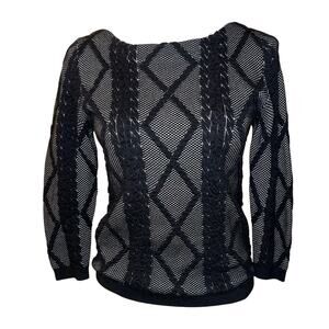 Worthington, 3/4 sleeve, black and gray, fall, size small regular, sweater
